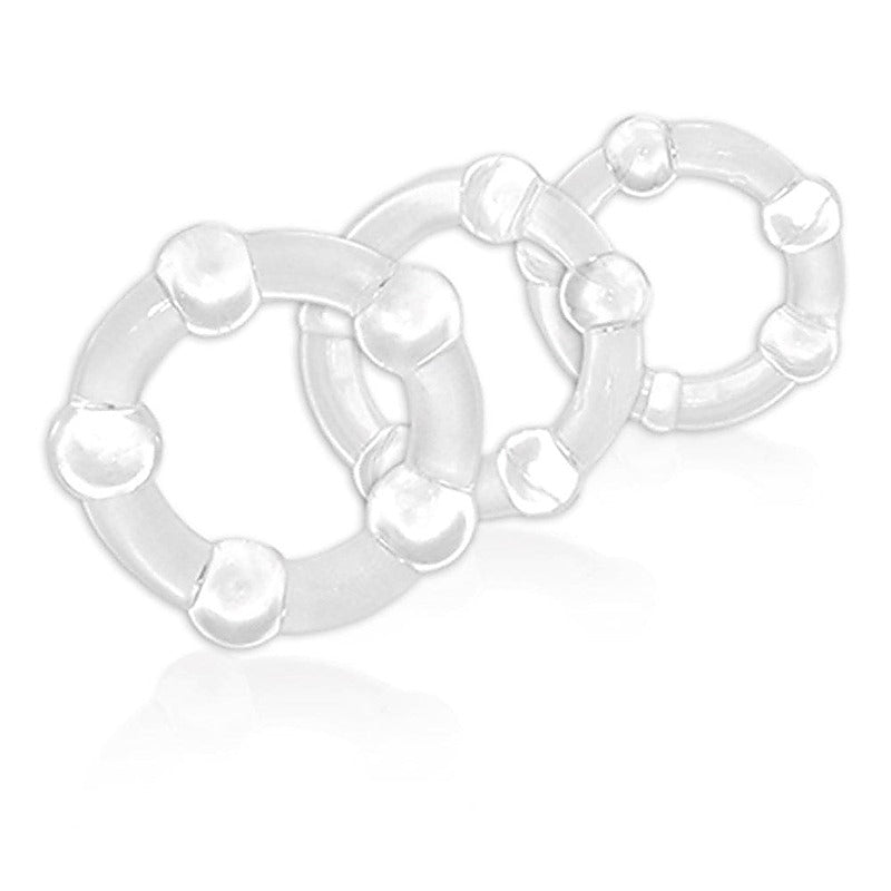 Stay Hard Beaded Cock Ring Set By Blush Novelties - Cock Rings