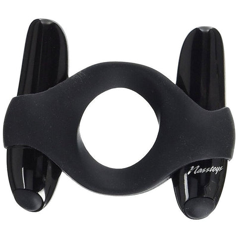Mack Tuff Dual Power Ring Black by Nasstoys - Cock Rings