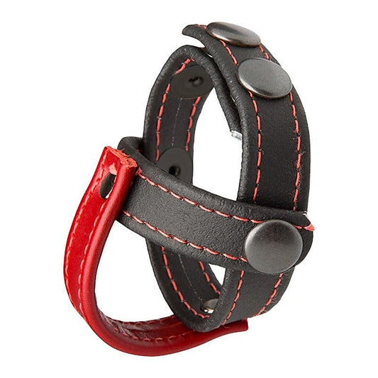 Kink Cock and Balls Sub Presenter Black and Red - Stretchy Cock Rings