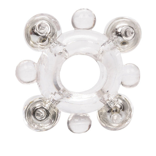 Basic Essentials Erection Enhancer Ring with Beads - Stretchy Cock Rings