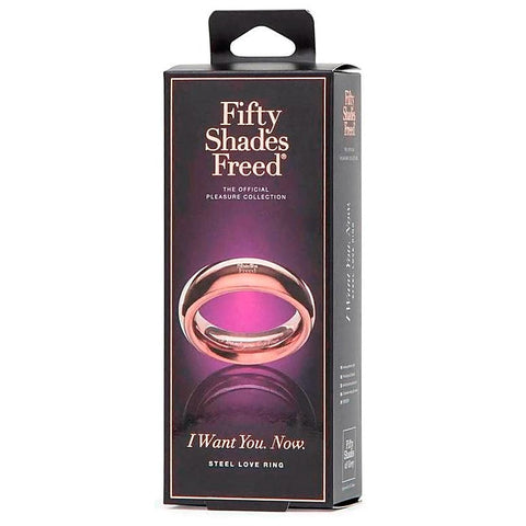 Fifty Shades Freed I Want You Now Steel Cock Ring - Steel Cock Rings