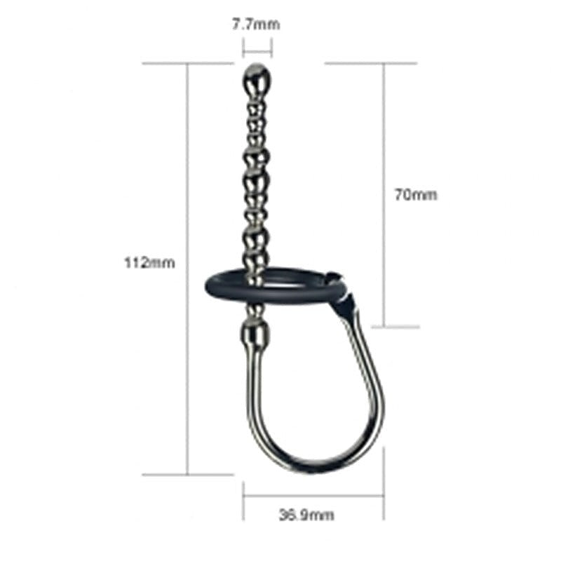 Emperor Metal Stainless Steel Penis Plug With Glans Ring - Penis Plugs