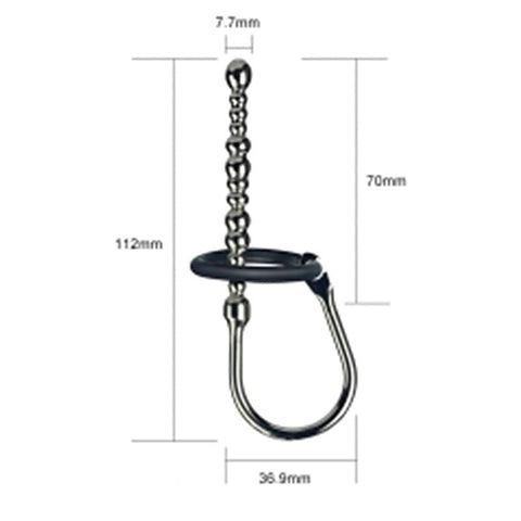 Emperor Metal Stainless Steel Penis Plug With Glans Ring - Penis Plugs
