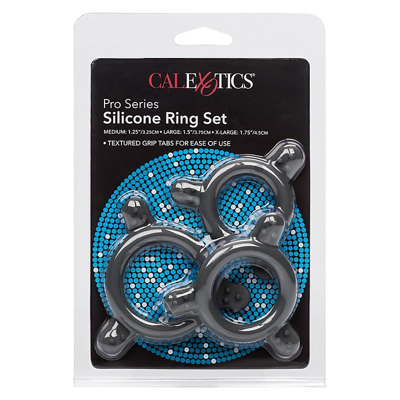 Pro Series Silicone Cock Ring Set By California Exotics - Stretchy Cock Rings