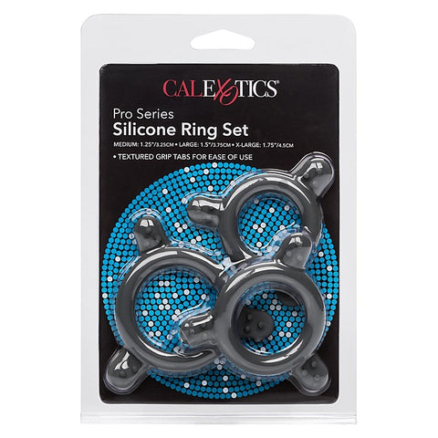 Pro Series Silicone Cock Ring Set By California Exotics - Stretchy Cock Rings