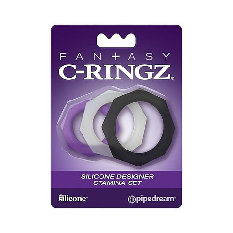 Fantasy C-Ringz Silicone Designer Stamina Set By Pipedream - Cock Rings
