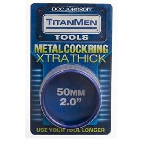 Titanmen Tools Xtra Thick Metal Cock Ring By Doc Johnson - Steel Cock Rings