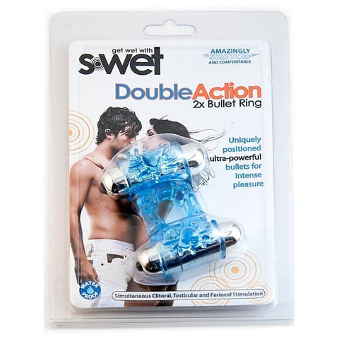 S-Wet Double Action Dual Bullet Cock Ring by Nu Sensuelle - Cock Rings