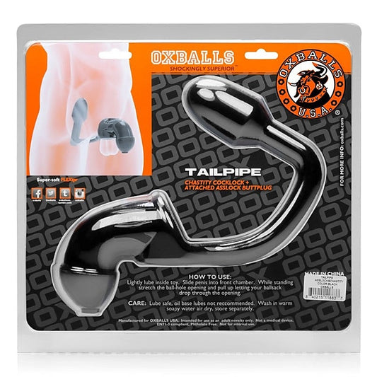 Tailpipe Chastity Cocklock Plus Asslock By Oxballs - Male Chastity