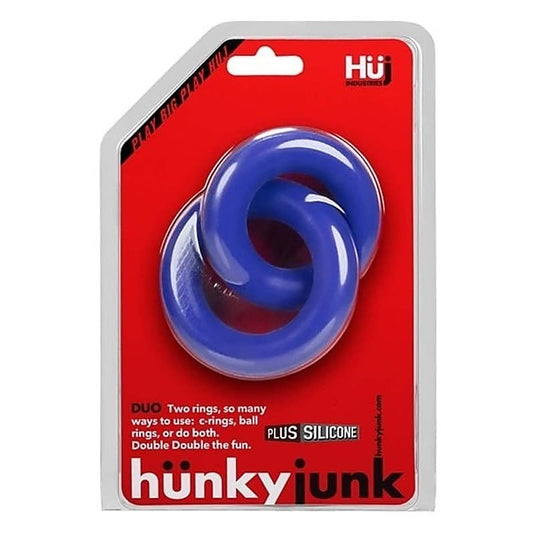 Hunkyjunk DUO Linked Cock/Ball Rings - Cock Rings