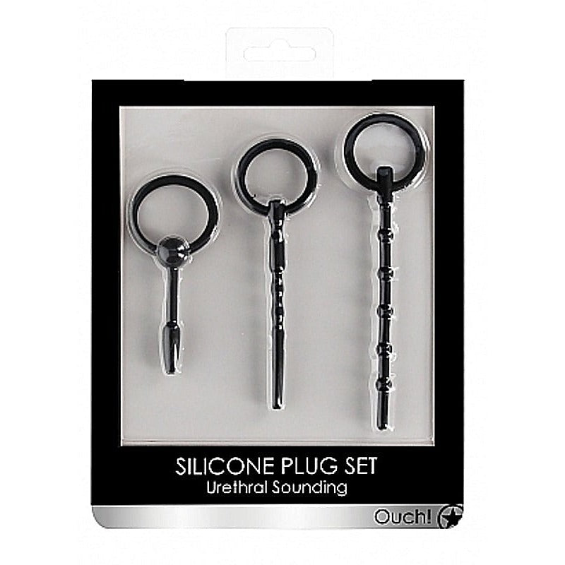 Ouch! Urethral Sounding Plug Set By Shots Toys - Cock Rings