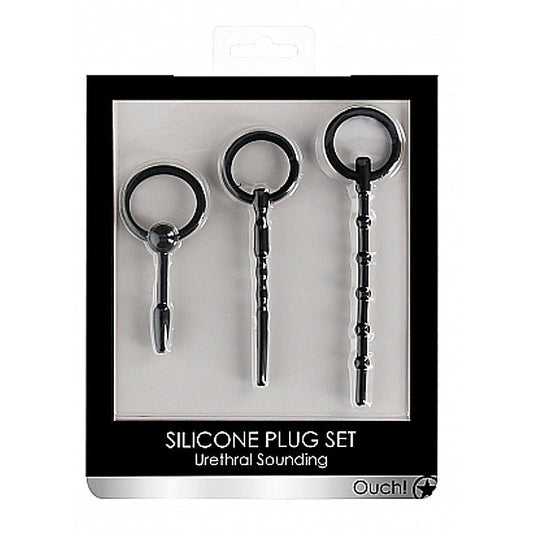 Ouch! Urethral Sounding Plug Set By Shots Toys - Cock Rings