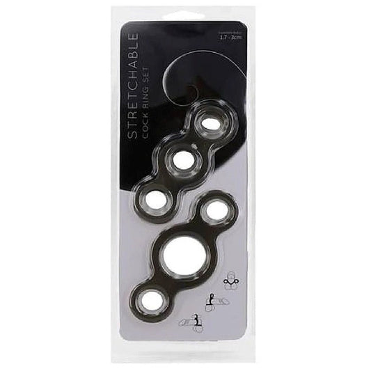 Stretchable Cock Ring Set Smoke - Cock Ring Sets