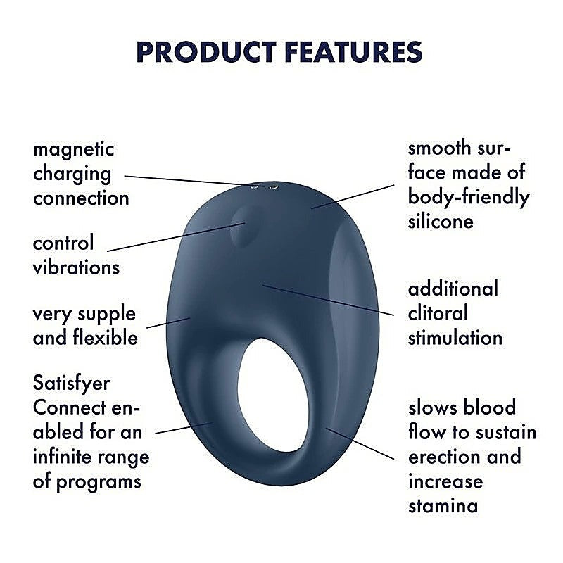 Strong One App Connected Penis Ring Vibrator By Satisfyer - Cock Rings