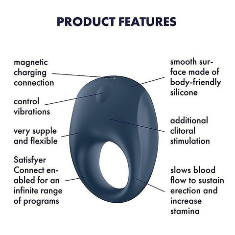 Strong One App Connected Penis Ring Vibrator By Satisfyer - Cock Rings