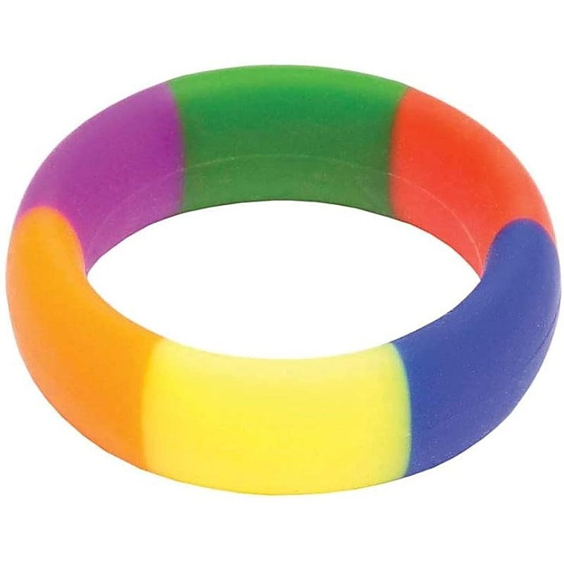 The 9'S Pride 365 Rainbow Cockring By Icon Brands - Stretchy Cock Rings