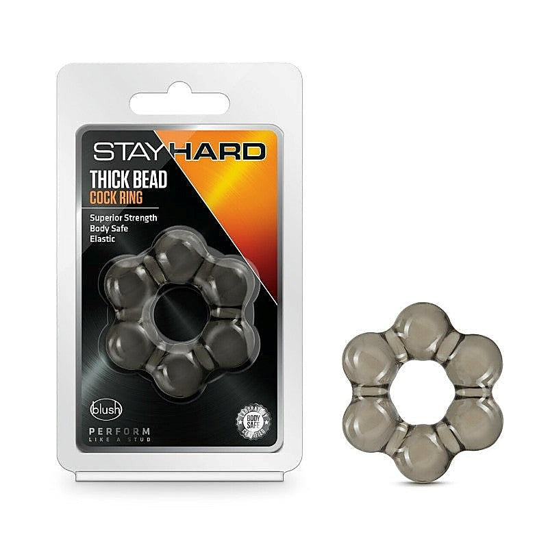 Stay Hard Thick Bead Cock Ring By Blush Novelties - Cock Rings