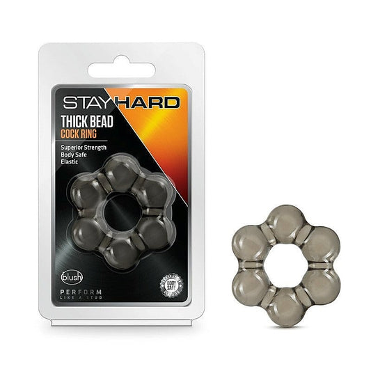 Stay Hard Thick Bead Cock Ring By Blush Novelties - Cock Rings