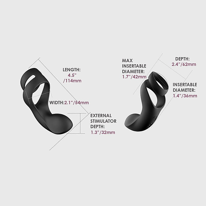 Benedict Vibrating Double C-Ring Perineum Stim by Svakom - Ball and Cock Toys