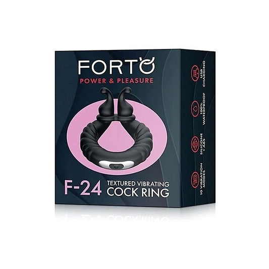 Forto F-24 Textured Vibrating Cock Ring - Vibrating Cock Rings