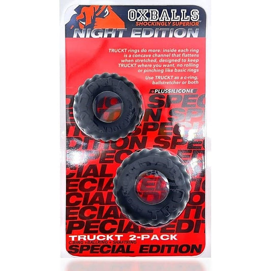 Truckt 2 Piece Cockring Set Special Edition Black - Stretchy Cock Rings