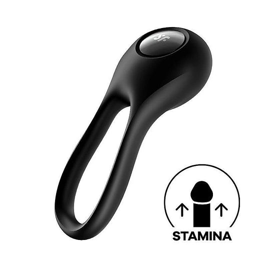 Satisfyer Majestic Duo Silicone Flexible Cock Ring Black - Cock Rings