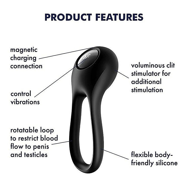 Majestic Duo Silicone Flexible Cock Ring By Satisfyer - Cock Rings