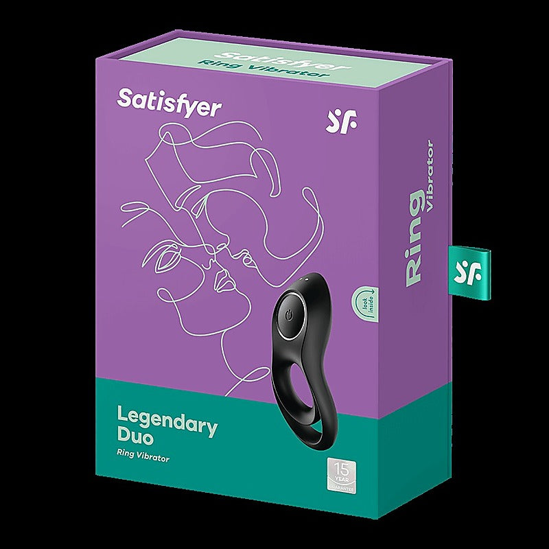 Legendary Duo Vibrating Silicone Cock Ring By Satisfyer - Ball and Cock Toys