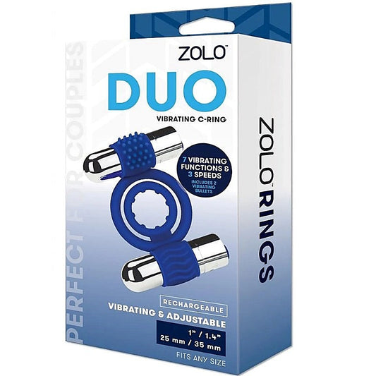 Zolo Duo - Rechargeable Pleasure Enhancer - Stretchy Cock Rings