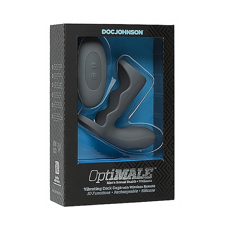Optimale Vibrating Cock Cage With Remote By Doc Johnson - Vibrating Cock Rings