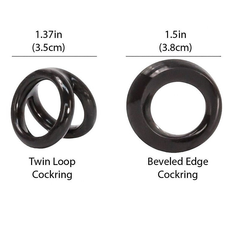 Double Loops Silicone Cockrings Set By Seven Creations - Stretchy Cock Rings