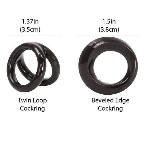 Double Loops Silicone Cockrings Set By Seven Creations - Stretchy Cock Rings