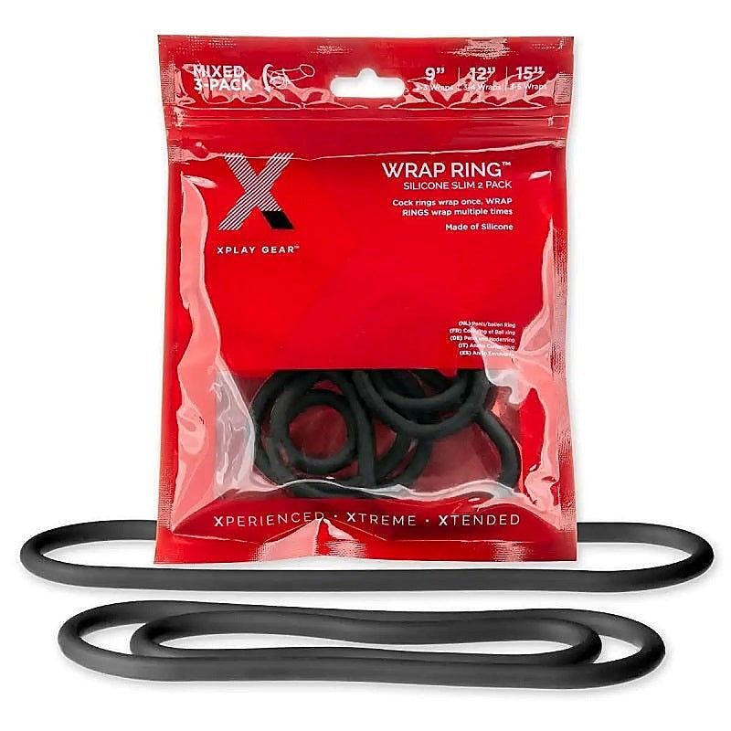 Xplay Silicone Thin Wrap Cock Ring 3 Pack by Perfect Fit - Cock Rings