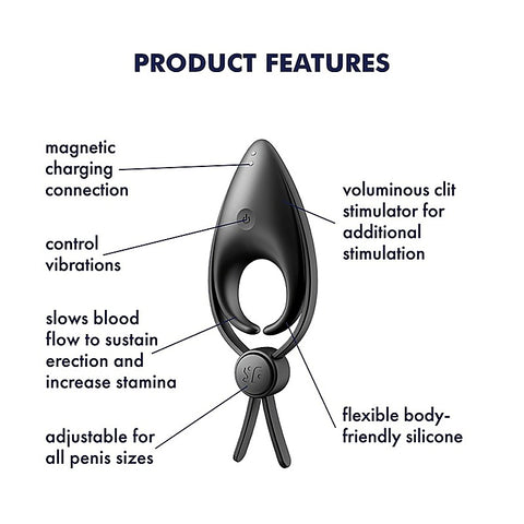 Sniper Silicone Male Penis Ring By Satisfyer - Ball and Cock Toys