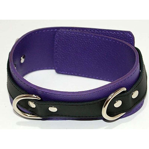 Purple Pleasures BDSM Collar with Studs O-Rings - Collars and Leads