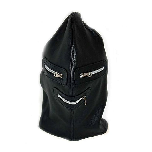 Zip It Leather BDSM Hood - Bondage Hoods