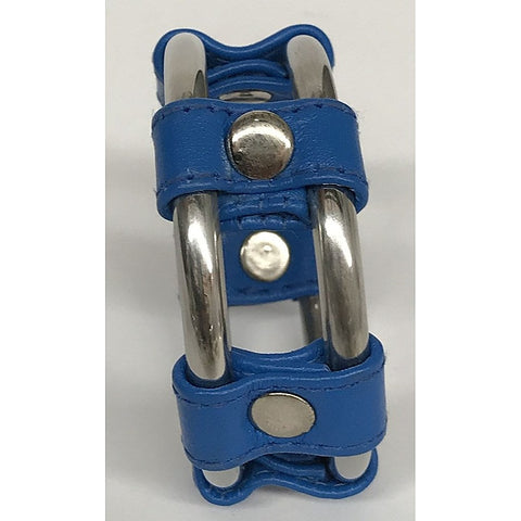 Plain Tube Steel Double Cock Ring Blue by Hell's Couture - Cock Rings