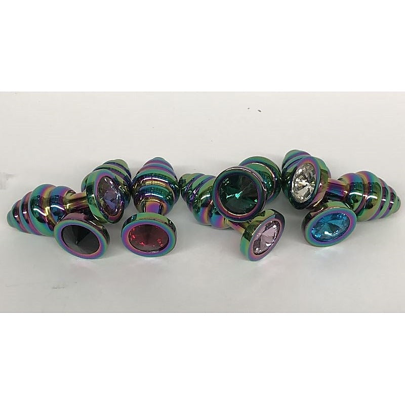 Rainbow Wild Passion Anal Plug Large By Hell'S Couture - Steel Sex Toys