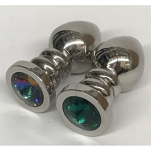 Ribbler Metal Jeweled Medium Butt Plug By Hell'S Couture - Steel Sex Toys