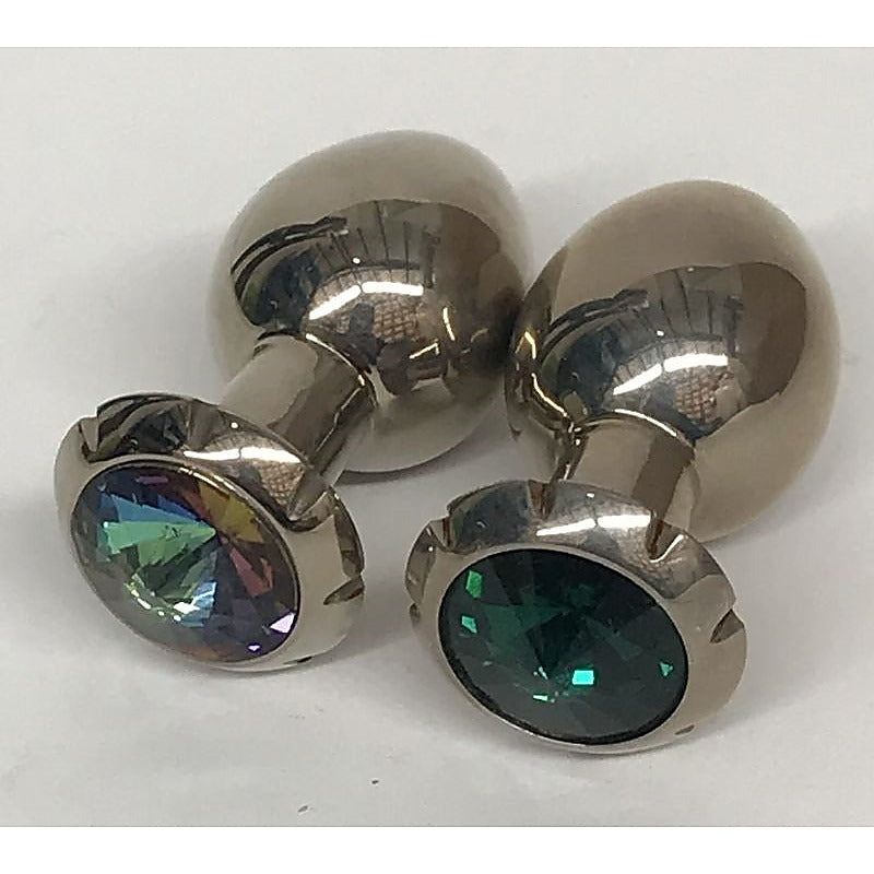 Jewelled Lotus Metal Butt Plug Small Rainbow - Steel Sex Toys
