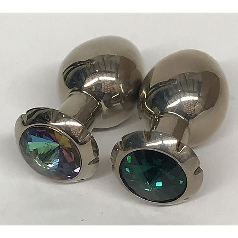 Jewelled Lotus Metal Butt Plug Small Rainbow - Steel Sex Toys