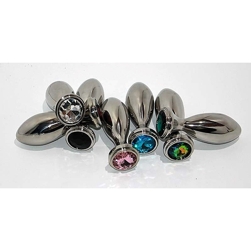 Little Boy Jewelled Medium Anal Plug Emerald - Steel Sex Toys