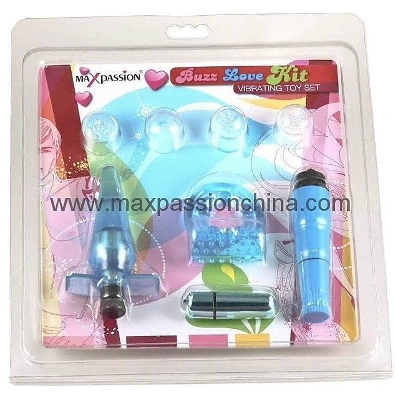 Buzz Love Kit Vibrating Toy Set Blue By Maxpassion - Sex Kits