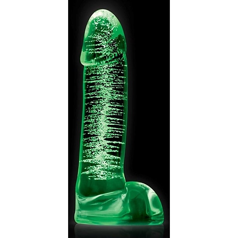 Firefly Glass Smooth Ballsey 4 Inch Dildo Glow In The Dark - Glass Sex Toys
