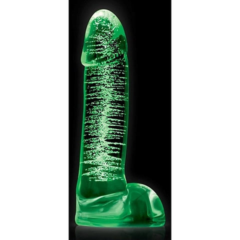 Firefly Glass Smooth Ballsey 4 Inch Dildo Glow In The Dark - Glass Sex Toys