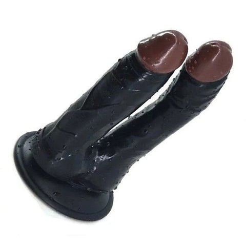 Double Dildo With Suction Cap by FAAK - Butt Plugs