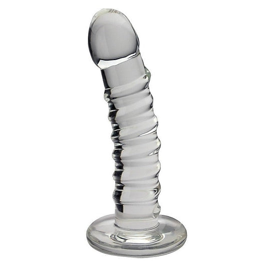 Blown Basic Spiral Curve Dildo - Glass Sex Toys
