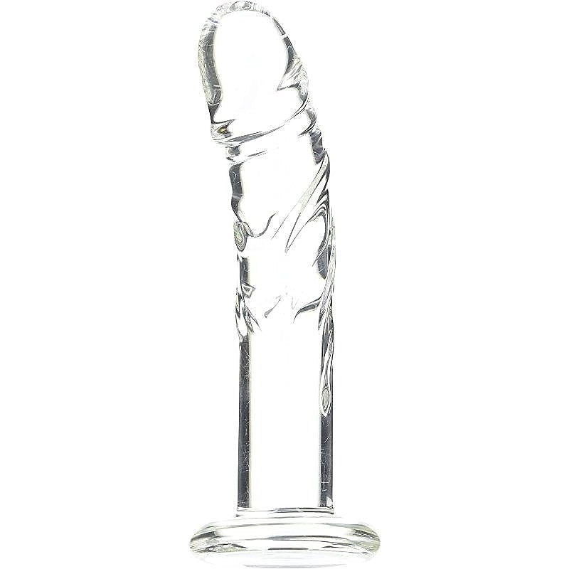 Blown Medium Realistic Glass Dildo Clear - Realistic Dildos