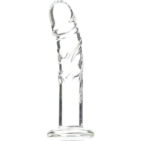 Blown Medium Realistic Glass Dildo Clear - Realistic Dildos