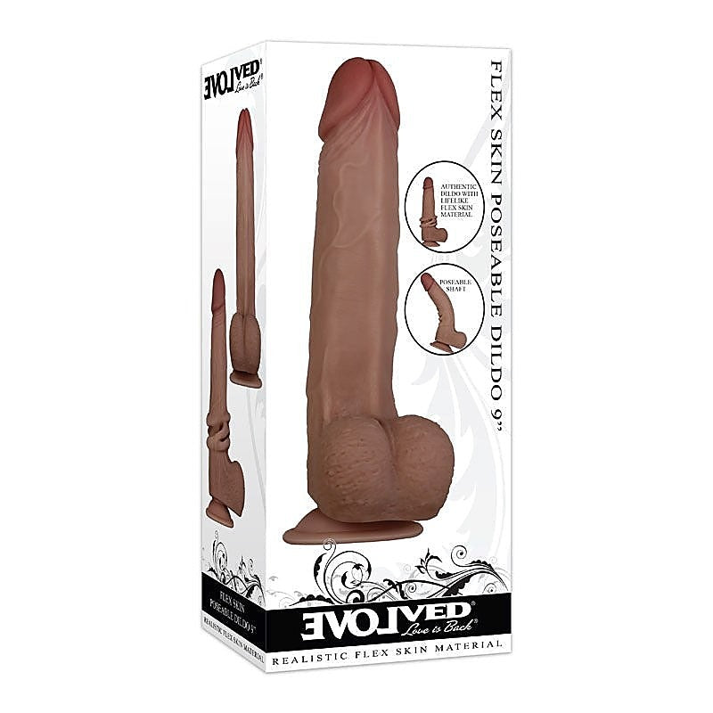 Evolved Flex Skin Poseable Dildo 9 Inch - Cuffs and Restraints